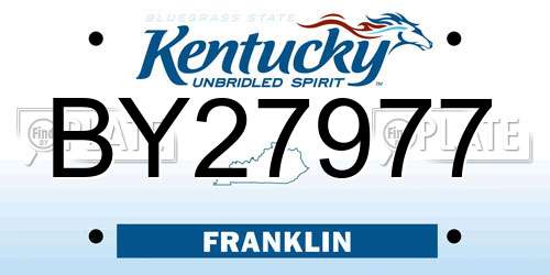 BY27977 Kentucky License Plate