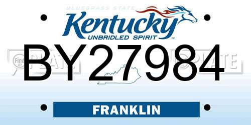 BY27984 Kentucky License Plate