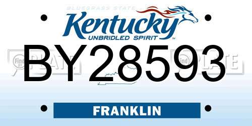 BY28593 Kentucky License Plate