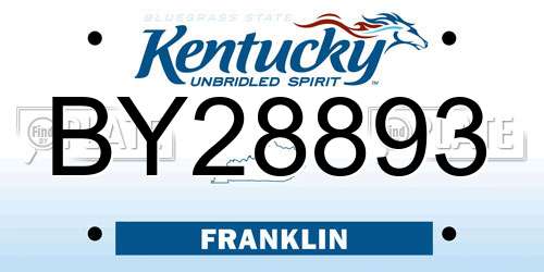 BY28893 Kentucky License Plate