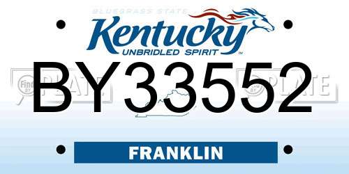 BY33552 Kentucky License Plate