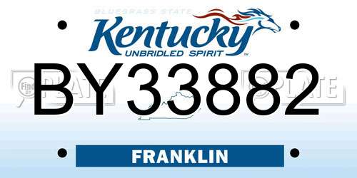 BY33882 Kentucky License Plate