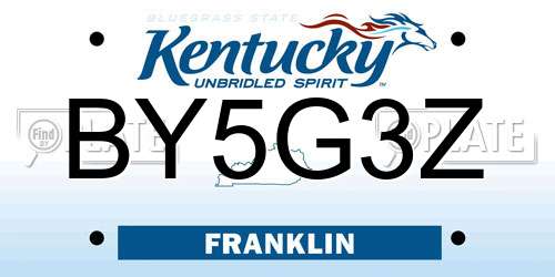 BY5G3Z Kentucky License Plate