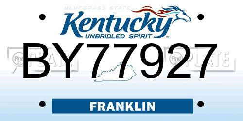 BY77927 Kentucky License Plate