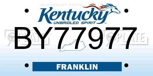 BY77977 Kentucky License Plate