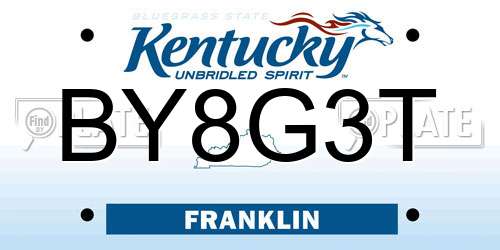 BY8G3T Kentucky License Plate