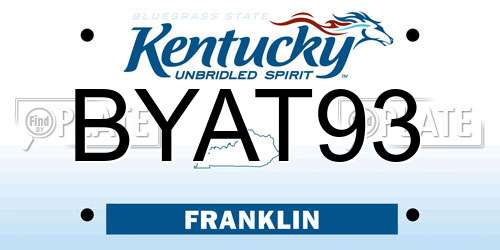 BYAT93 Kentucky License Plate