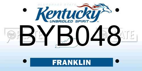 BYB048 Kentucky License Plate