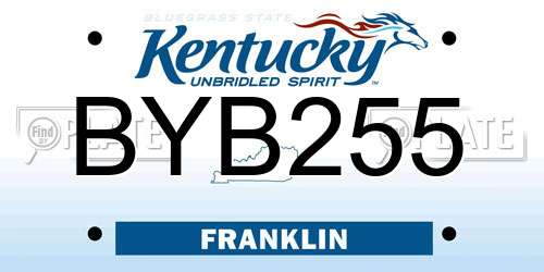 BYB255 Kentucky License Plate