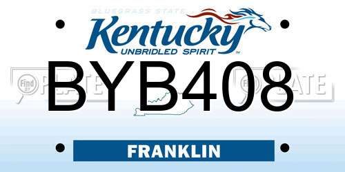 BYB408 Kentucky License Plate