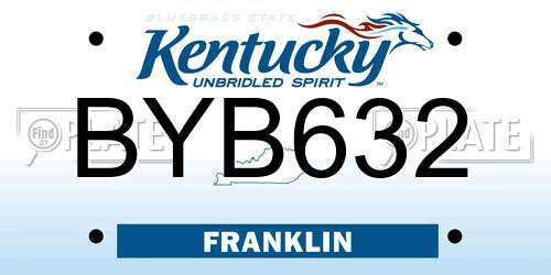 BYB632 Kentucky License Plate