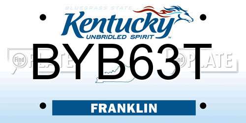 BYB63T Kentucky License Plate