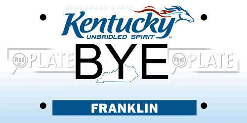 BYE Kentucky License Plate