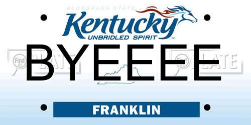 BYEEEE Kentucky License Plate