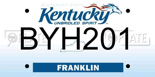 BYH201 Kentucky License Plate