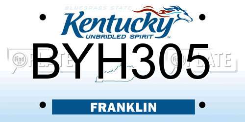 BYH305 Kentucky License Plate