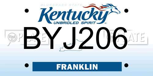 BYJ206 Kentucky License Plate