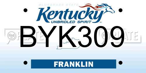 BYK309 Kentucky License Plate