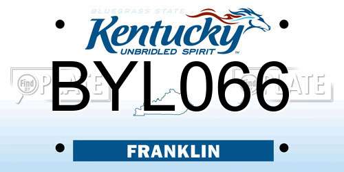 BYL066 Kentucky License Plate