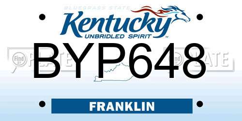 BYP648 Kentucky License Plate