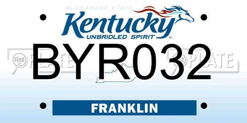 BYR032 Kentucky License Plate