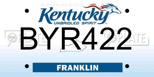 BYR422 Kentucky License Plate