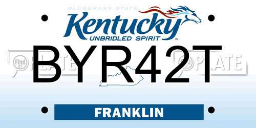 BYR42T Kentucky License Plate
