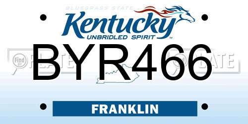 BYR466 Kentucky License Plate
