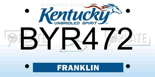 BYR472 Kentucky License Plate