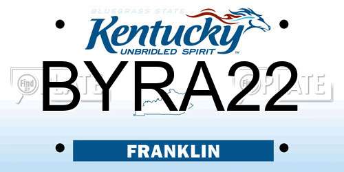 BYRA22 Kentucky License Plate