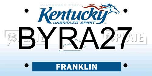 BYRA27 Kentucky License Plate