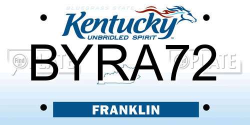 BYRA72 Kentucky License Plate