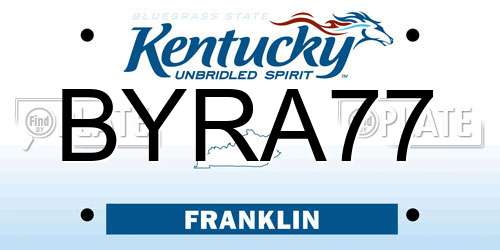 BYRA77 Kentucky License Plate