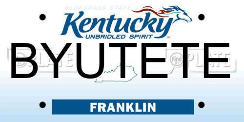 BYUTETE Kentucky License Plate