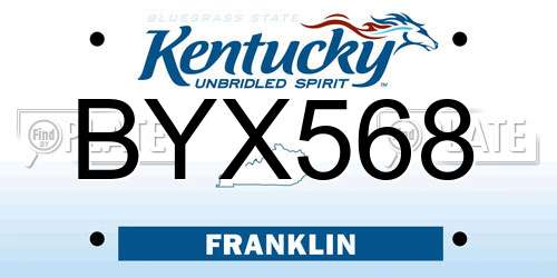 BYX568 Kentucky License Plate