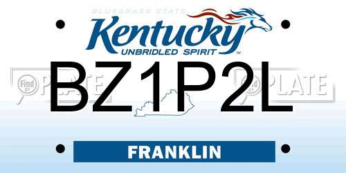 BZ1P2L Kentucky License Plate