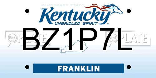 BZ1P7L Kentucky License Plate