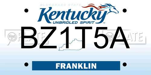 BZ1T5A Kentucky License Plate
