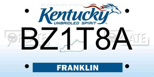 BZ1T8A Kentucky License Plate