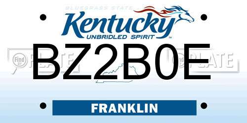 BZ2B0E Kentucky License Plate
