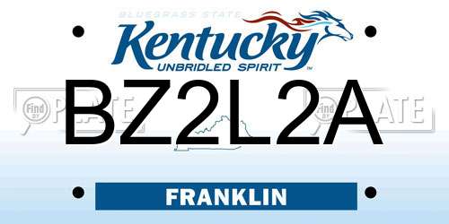 BZ2L2A Kentucky License Plate