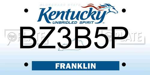 BZ3B5P Kentucky License Plate