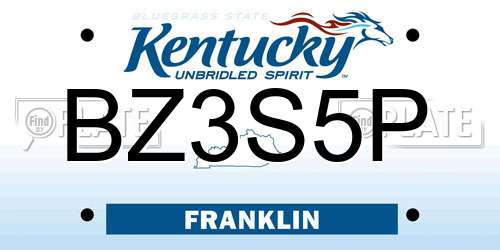 BZ3S5P Kentucky License Plate
