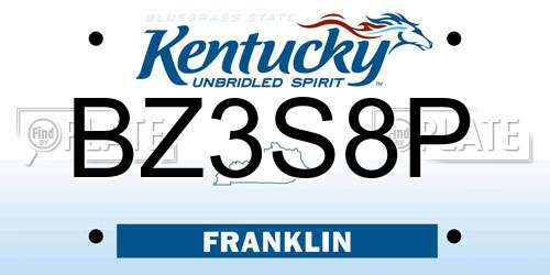 BZ3S8P Kentucky License Plate