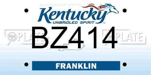 BZ414 Kentucky License Plate