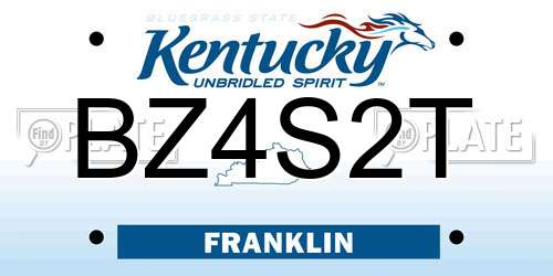 BZ4S2T Kentucky License Plate