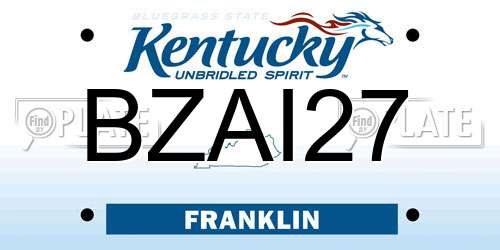 BZAI27 Kentucky License Plate