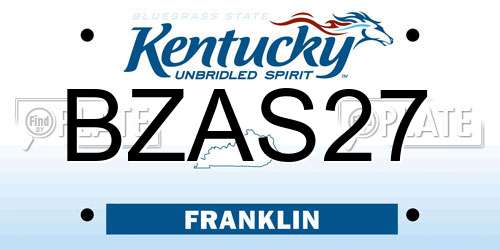 BZAS27 Kentucky License Plate