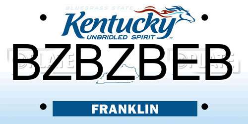 BZBZBEB Kentucky License Plate