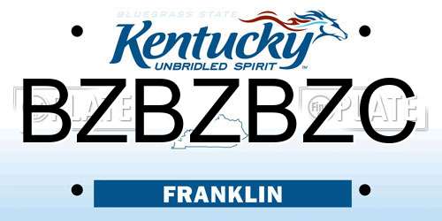 BZBZBZC Kentucky License Plate